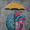 Brain Heart Umbrella Protection Surrealism, variant on Qisvanset Sweet Cupcake and Lollipop Canvas Wall Art 15.75x11.81 INCHES