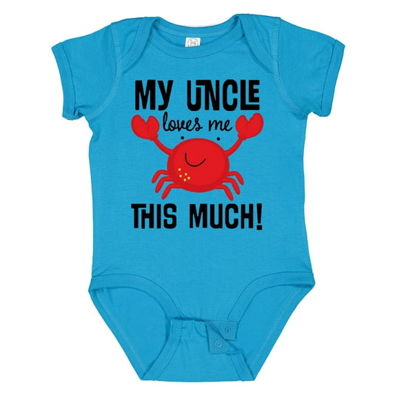 Inktastic Uncle Loves Me Childs Crab Boys or Girls Baby Bodysuit