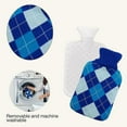 thumbnail image 3 of 2l Rubber Hot Water Bottle With Cover For Pain Relief Hot Bag Pa For Menstrual Crampsblue diamond, 3 of 4