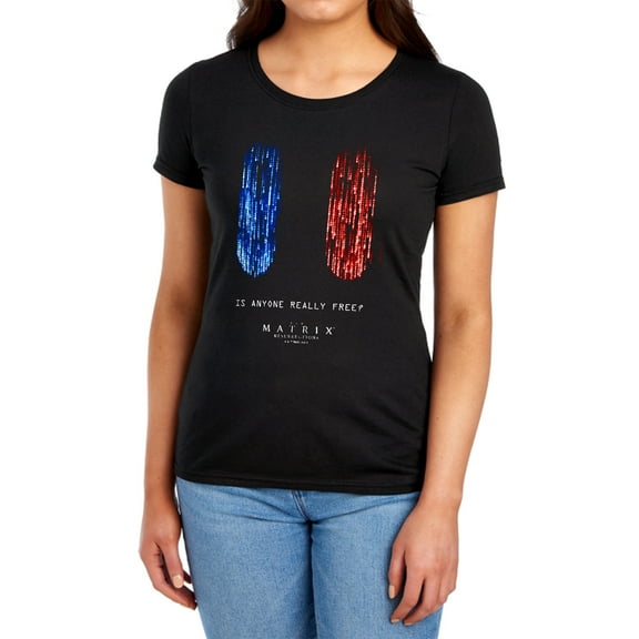 The Matrix Resurrections is Anyone Really Free? Women's T Shirt,Black, Medium