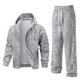 thumbnail image 1 of HAiming Mens Tracksuit Full Zip Hoodies Jacket Baggy Jogging Pants Workout Set Fall 2 Piece Sport Outfits, 1 of 8
