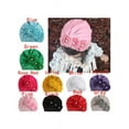 thumbnail image 3 of Dragonus Newborn Baby Infant Turban Hat Head Wrap Beanie Hat Cotton Floral Print Elastic, 3 of 4