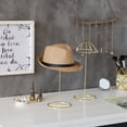 thumbnail image 3 of MyGift 14-Inch Brass-Tone Wire Tabletop Hat Stands, Set of 2, 3 of 6