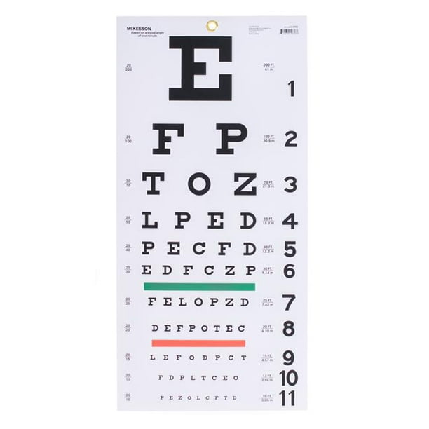 mckesson 63502500 20 ft eye test chart snellen pack of
