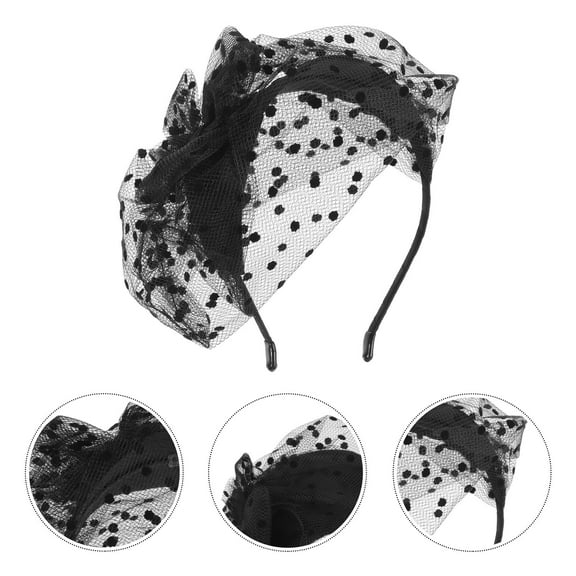 NICEXMAS Black Mesh Fascinator Hair Clip with Lace for Wedding Party and Celebration Accessories