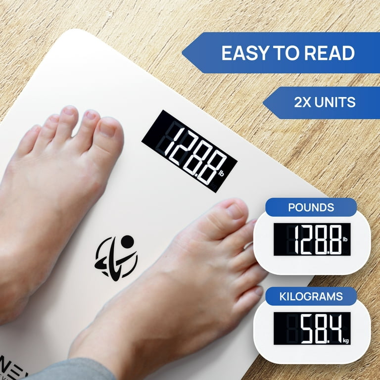INEVIFIT Bathroom Scale, Highly Accurate Digital Bathroom Body Scale,  Measures Weight up to 400 lbs Includes Batteries