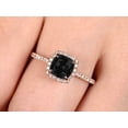 thumbnail image 2 of Cushion Cut 10k Rose Gold 2.05 Carat Black Diamond Moissanite Engagement Ring, 2 of 6