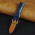 thumbnail image 3 of 18mm Navy Blue Leather Watch Band Alligator Watch Strap Gold Buckle Quick Release Replacement Strap Soft Handmade Wristband Stainless Steel Vintage Gift for Men Father's Day Dad Son Husband, 3 of 5