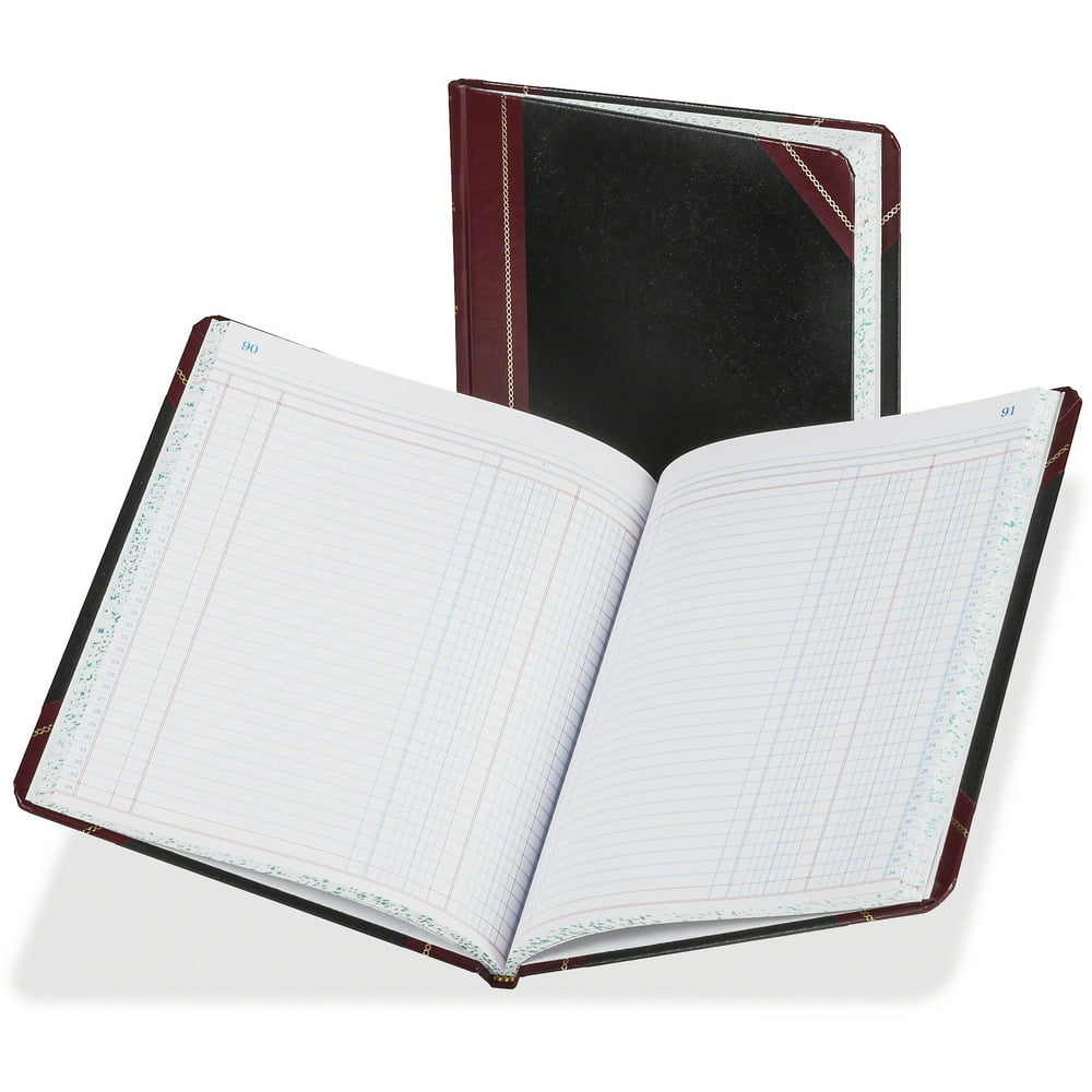 Boorum & Pease Columnar Accounting Book, Two Column, Black Cover, 150