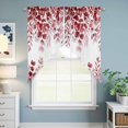 thumbnail image 6 of Swag Valance Curtains for Windows, Red Eucalyptus Leaves Light Filtering Kitchen Curtains with Rod Pocket, Spring Summer Botanical Decorative Window Treatment Valances for Living Room, 36x63 - 2 PCS, 6 of 9