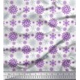 thumbnail image 1 of Soimoi polyester Crepe Fabric Snowflake Artistic Printed Fabric 1 Yard 42 Inch Wide, 1 of 3