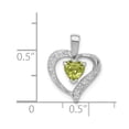 thumbnail image 2 of FB Jewels Sterling Silver Rhodium Heart Peridot & Diamond Heart Pendant, 2 of 3