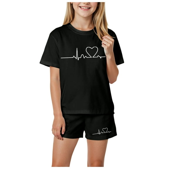 Kids Summer Sport T-Shirt and Shorts Set Cute Graphic Clothing Sets Tracksuit Cute Summer Outfits
