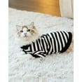 thumbnail image 6 of Small Dog Hoodie, Stripe Dog Onesie Pajamas with D-ring, Dog Shirt Outfits for Puppy Small Dogs Girl Boy Black S, 6 of 6