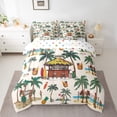 thumbnail image 3 of Homewish Tribal Hawaii Beach Twin Bedding Sets 7-Piece, Marine Summer Holiday Bedding Comforter Set, Tropic Coconut Tree Reversible Sheet Sets, Microfiber Bedroom Decor, 3 of 8