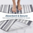 thumbnail image 4 of Unique Bargains Absorbent Striped Non Slip Quick Dry Washable Bath Mats Gray 30"x17", 4 of 7