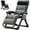 Cozy Gray, variant on Slsy Zero Gravity Chair, Lawn Recliner, Reclining Patio Lounger Chair, Folding Portable Chaise with Reversible Soft Cushion, Cup Holder, Headrest