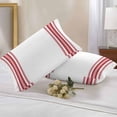 thumbnail image 3 of Outdoor Pillow Cover Red Ticking Vertically Stripe Set of 2 Waterproof Throw Pillowcases Simple Style White Decorative Patio Furniture Pillows for Couch Garden Indoor & Outdoor Use, 3 of 9