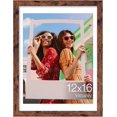 thumbnail image 1 of Vittanly 12x16 Picture Frame, Display Pictures 11x14 with Mat or 12x16 without Mat, Premium Material with Shatter Resistant Plexiglass, Poster Frame for Wall Display, Dark Brown, 1 Pack, 1 of 1