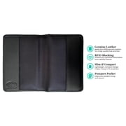 Black Basic Genuine Leather RFID Passport Cover