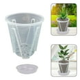 Clear Plastic Orchid Pots Transparent Flower Pot with Trays Succulents