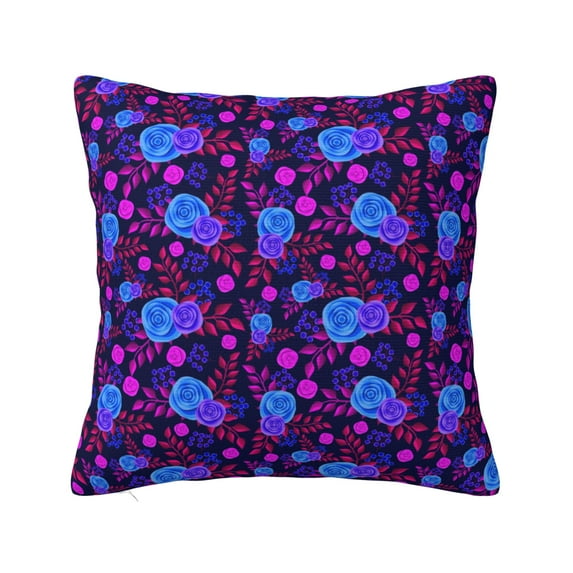 ZICANCN Retro Purple Flowers Decorative Decorative Throw Pillow Covers, Bed Couch Sofa Decorative Knit Pillow Covers for Living Room Farmhouse 18"x18"