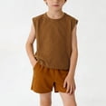 thumbnail image 3 of HAOTAGS Boys Cotton Tank Tops Sleeveless Round Neck Casual Summer Tops Orange Size 5 Years, 3 of 7