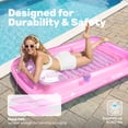 thumbnail image 5 of SLOOSH Inflatable Tanning Pool Lounger Float for Adults, 70" x 46" Large Suntan Tub Pool Floats Sun Tan Tub Ice Bath Tub Tanning Bed Blow up Pool Raft Lounge Floatie,L-Pink White, 5 of 9