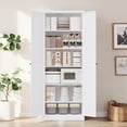 thumbnail image 2 of Hassch Metal Storage Cabinet, 72" Tall Pantry Cabinet with 2 Doors, Freestanding Cupboard with Adjustable Shelves for Kitchen, Dining Room, Living Room, White, 2 of 8