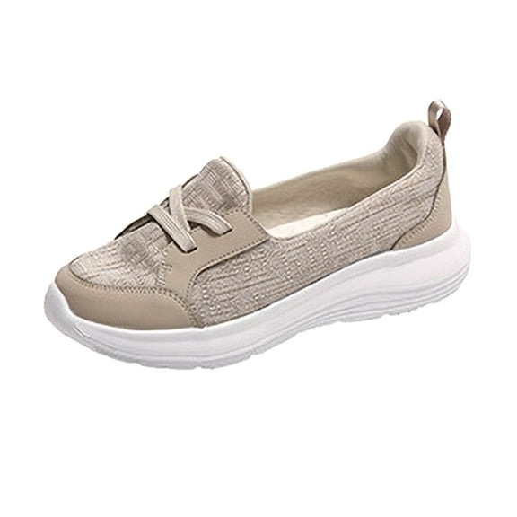 Fesfesfes All-Season Shoes Casual Women's Shoes New Fabric Mesh Layer Breathable Flat Bottom Walking Shoes US:6.5(38)