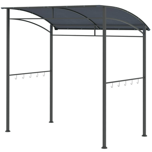 Outsunny 7' x 5' BBQ Grill Gazebo Tent, Garden Grill Canopy, Grey