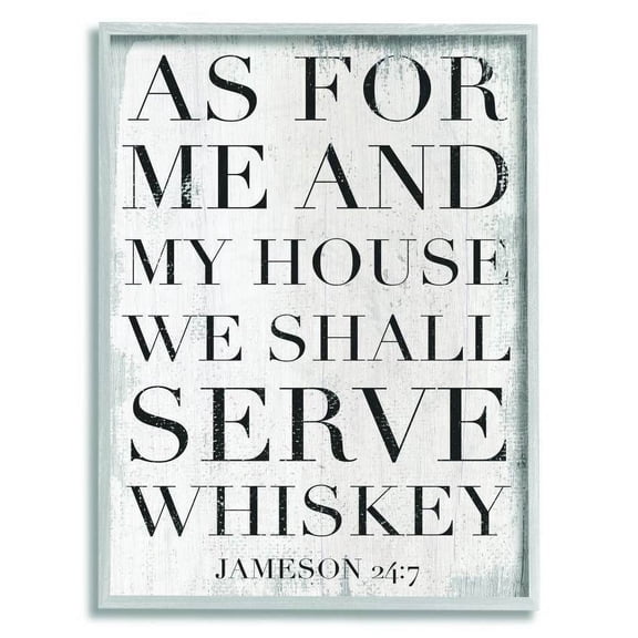 Stupell Industries Serve Whiskey Funny Family Kitchen Word Design Framed Wall Art by Daphne Polselli