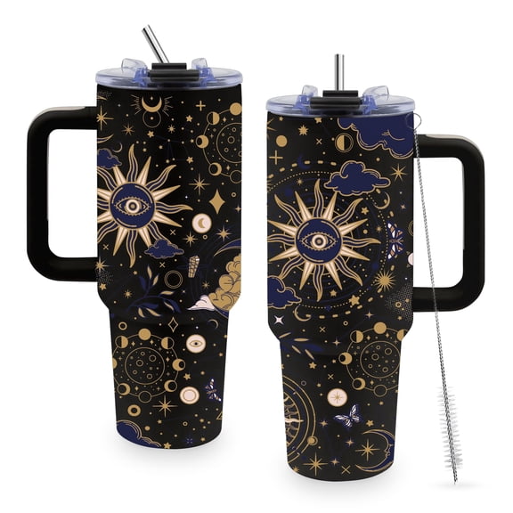 JOPJOLIW Tarot 40 oz Tumbler with Handle and Straw, Insulated Stainless Steel Witch Tumbler, Goth Style Gothic Cup, Witchy Gifts, Holiday, Birthday Gifts for Women, Best Friend, Daughter, Mom