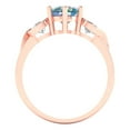 thumbnail image 4 of Three-Stone Engagement Ring for Women - 1.72ct Blue Moissanite in 18K Rose Gold Promise Ring, 4 of 6