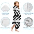 thumbnail image 7 of Black and White Zigzag Pattern Hooded Bath Towel，60"x35" for Ages 3 To 12 Kids, Quick Dry Lightweight Soft Microfiber Hood Beach Towel Cover Up for Kids, 7 of 7