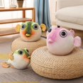 thumbnail image 5 of Puffer Fish Plush Toy Cartoon Soft Stuffed Animal Fluffy Toy Throw Pillow Sofa, 5 of 5