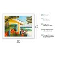 thumbnail image 2 of The Cottage at Crystal Cove - Laguna Beach California - Tropical Paradise - From an Original Watercolor Painting by Robin Wethe Altman - Fine Art Rolled Canvas Print 20in x 26in, 2 of 4