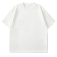 thumbnail image 2 of ZCFZJW Mens Cotton T-Shirts Pure Color Summer Short Sleeve Round Neck Casual Baggy Tshirt Tops Regular Fit Trendy Oversized Basic Tee Shirt White XL, 2 of 6