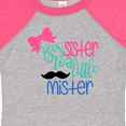 thumbnail image 4 of Inktastic Big Sister to a Little Mister Bow and Mustache Girls Baby Bodysuit, 4 of 5