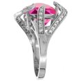thumbnail image 3 of 14k White Gold Natural Pink Topaz Ring Oval 14x10mm Diamond Accent, 3/4 inch wide, size 5, 3 of 4