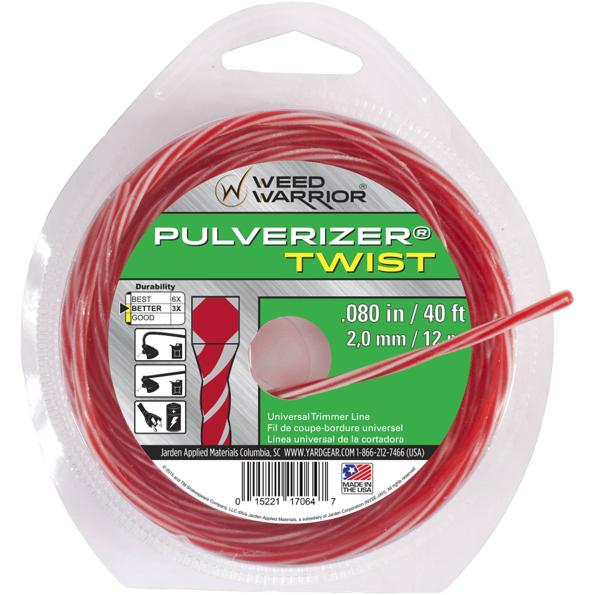 Weed Warrior Replacement Twist Trimmer Line .80, 40 ft