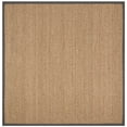 thumbnail image 3 of SAFAVIEH Natural Fiber Maisy Border Seagrass Area Rug, Natural/Dark Grey, 6' x 6' Square, 3 of 6