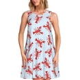 thumbnail image 1 of Disketp Cartoon Lobsters 1 para Vestido sin Mangas para Mujeres, Vestidos de Verano para Mujeres, Casual y Holgado para la Playa, 1 of 7