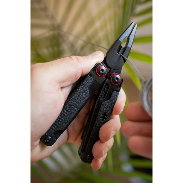 Swiss Tech Praktisch Aus 8 Steel 17 in 1 Folding Multi Tool with Leather Sheath Multi Function Walmart Business Supplies