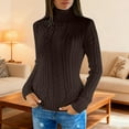 thumbnail image 3 of Winter Sweaters for Women Slim Fit Solid Color Pullover Turtleneck Soft Comfortable Knit Long Sleeve Top Casual Fall Winter Outfit, 3 of 6