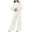 White, variant on Brondbend Winter Pajamas Women Set Lounge Sets for Women Crewneck Long Sleeve Solid Color Sleepwear Outfits with Wide Leg Long Pants ,Loose Thick Warm Daily Home Wear,Beige