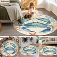 thumbnail image 5 of Round Rugs 4Ft, Blue Teal Crab Coastal Round Area Rug Washable Indoor Throw Carpet, Nautical Beach Coral Starfish Soft Non Slip Circle Rug for Kitchen Nursery Room Home Decor Aesthetic, 5 of 8