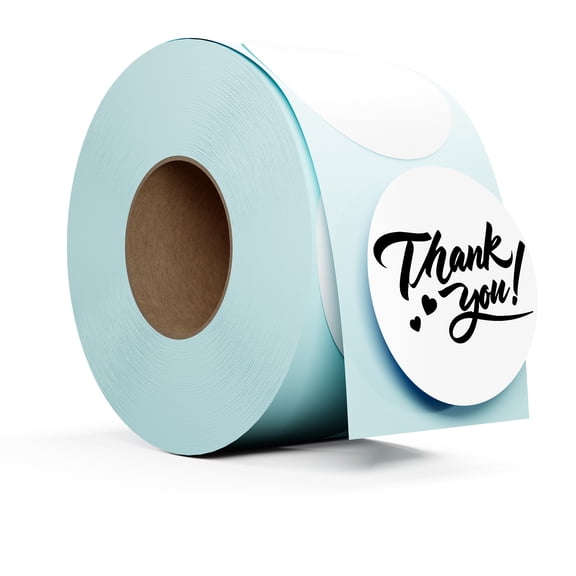 Rongta 2 Inch Round Direct Thermal Labels, Blank White, 750 Labels per Roll