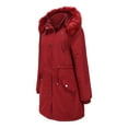 thumbnail image 2 of Long Wool Coat Women Women Puffer Jacket Plus Size Winter Warm Coats Full Zip Sherpa Parka Thick Padded Outerwear with Hooded Overcoat Fuzzy Jacket, 2 of 7