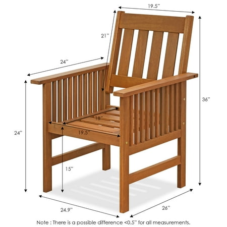 Furinno Tioman Outdoor Hardwood Mediterranean Armchair with Cushion